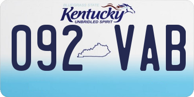 KY license plate 092VAB