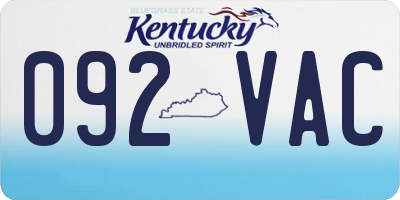KY license plate 092VAC