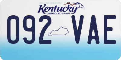 KY license plate 092VAE