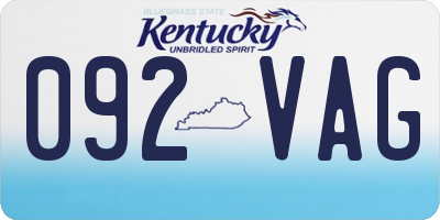 KY license plate 092VAG