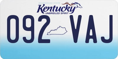 KY license plate 092VAJ