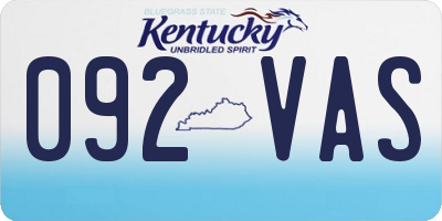KY license plate 092VAS