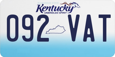KY license plate 092VAT