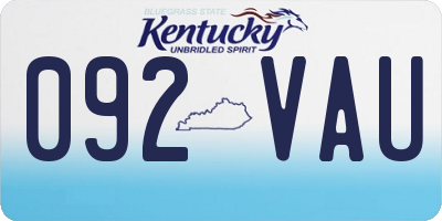 KY license plate 092VAU
