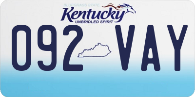 KY license plate 092VAY