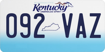 KY license plate 092VAZ