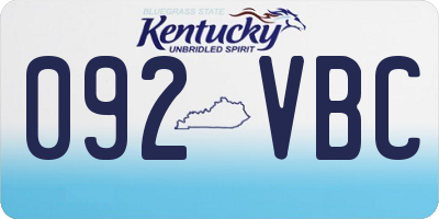 KY license plate 092VBC