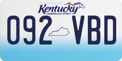 KY license plate 092VBD