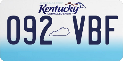 KY license plate 092VBF