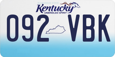 KY license plate 092VBK