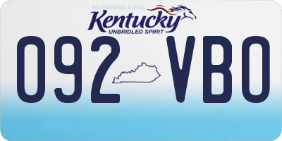 KY license plate 092VBO