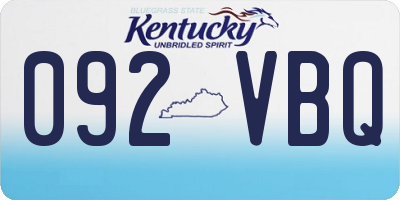 KY license plate 092VBQ