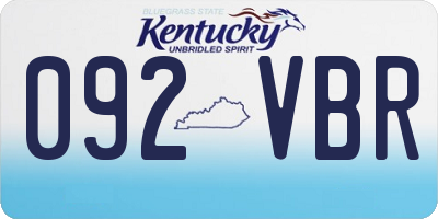 KY license plate 092VBR