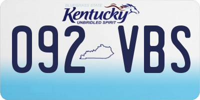 KY license plate 092VBS