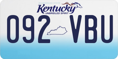 KY license plate 092VBU