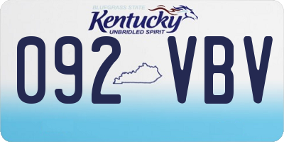 KY license plate 092VBV