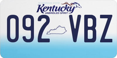 KY license plate 092VBZ