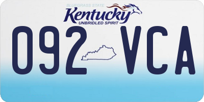 KY license plate 092VCA