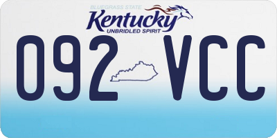KY license plate 092VCC