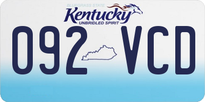 KY license plate 092VCD