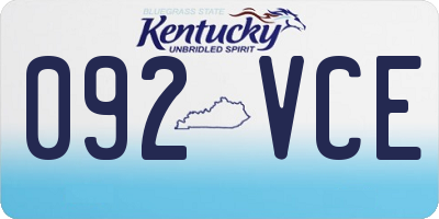 KY license plate 092VCE