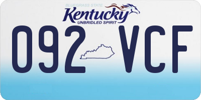 KY license plate 092VCF