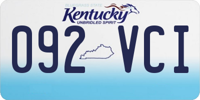 KY license plate 092VCI