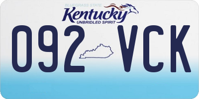 KY license plate 092VCK