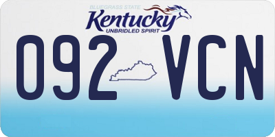 KY license plate 092VCN