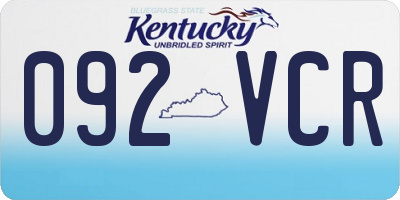 KY license plate 092VCR
