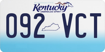 KY license plate 092VCT