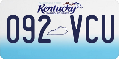 KY license plate 092VCU