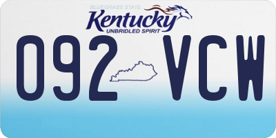 KY license plate 092VCW