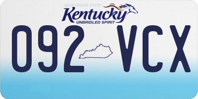 KY license plate 092VCX