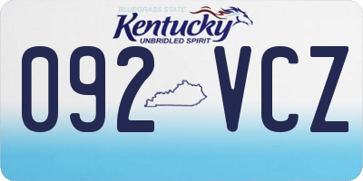 KY license plate 092VCZ