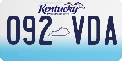 KY license plate 092VDA