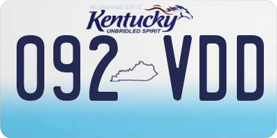 KY license plate 092VDD