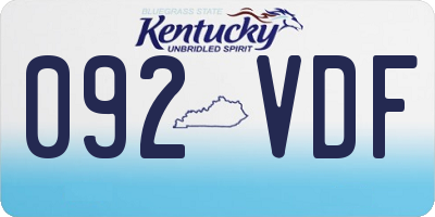 KY license plate 092VDF