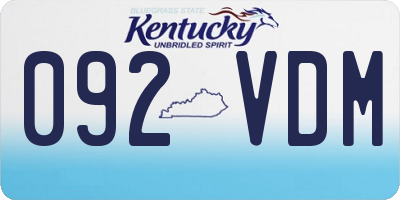 KY license plate 092VDM