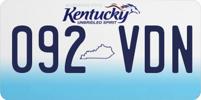 KY license plate 092VDN