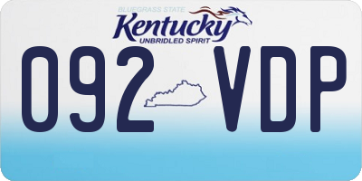 KY license plate 092VDP