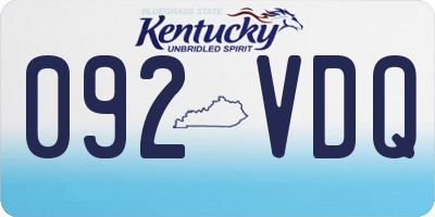 KY license plate 092VDQ