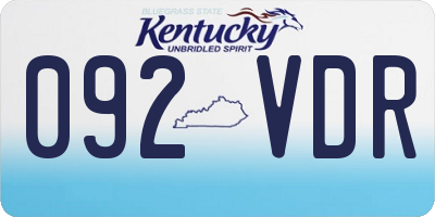 KY license plate 092VDR