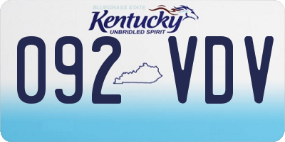 KY license plate 092VDV
