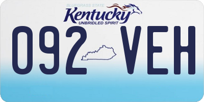 KY license plate 092VEH