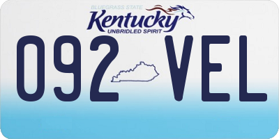 KY license plate 092VEL