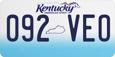 KY license plate 092VEO