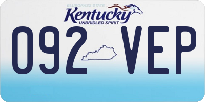 KY license plate 092VEP