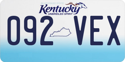 KY license plate 092VEX