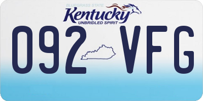 KY license plate 092VFG